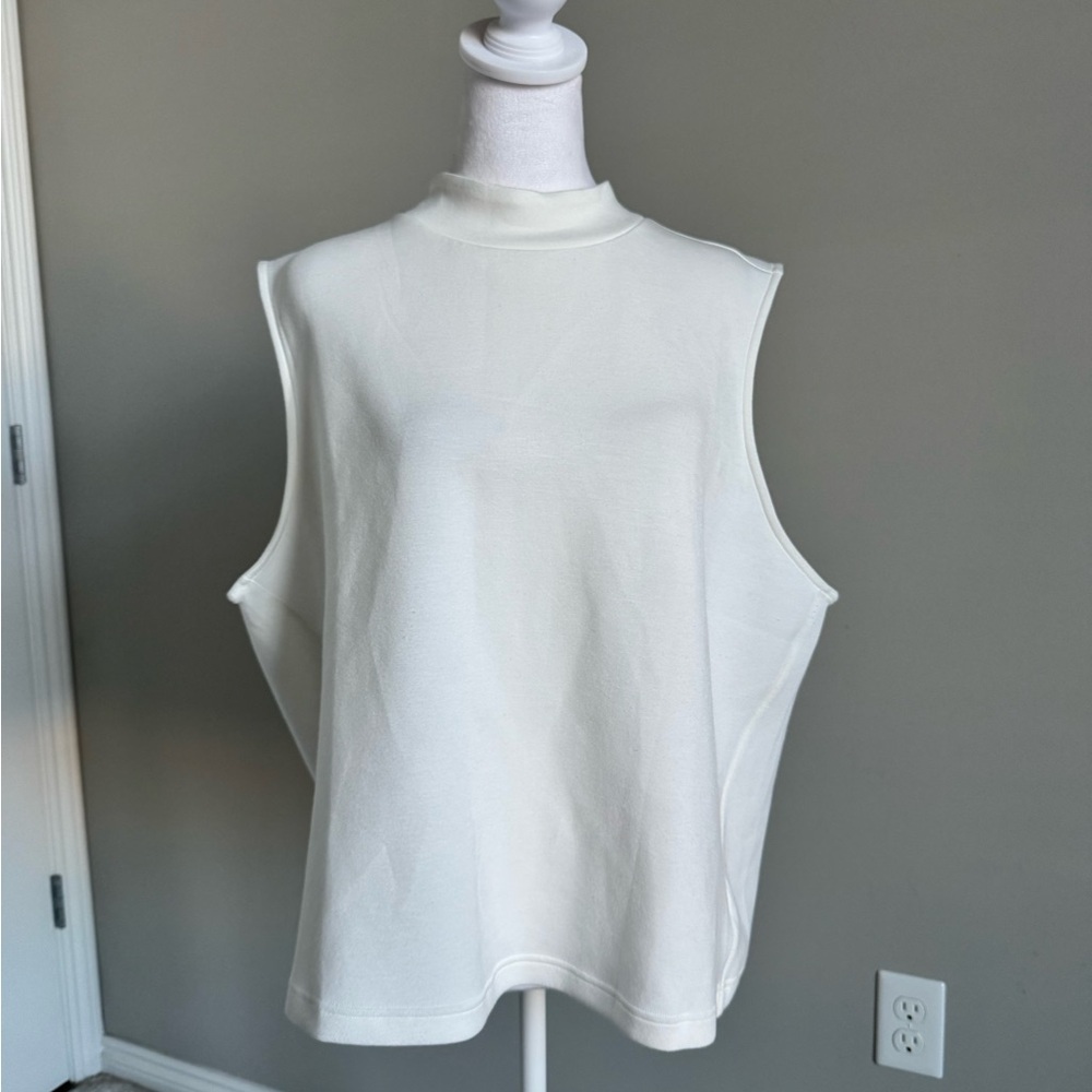 SPANX White Air Essentials Mock Neck Sleeveless Top 3X